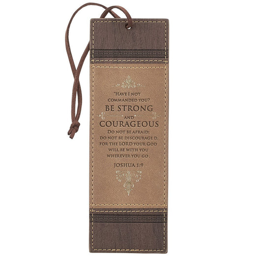 FAUX LEATHER BOOKMARK-JOSHUA 1:9