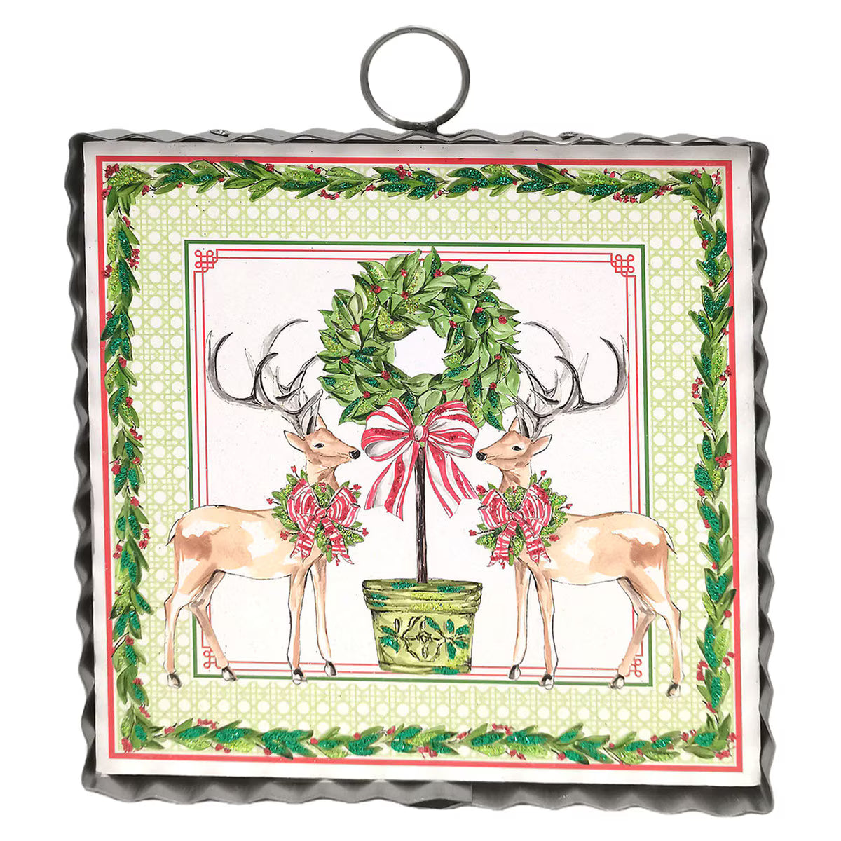 MINI BECK'S TRADITIONAL TIDINGS DEER & TOPIARY