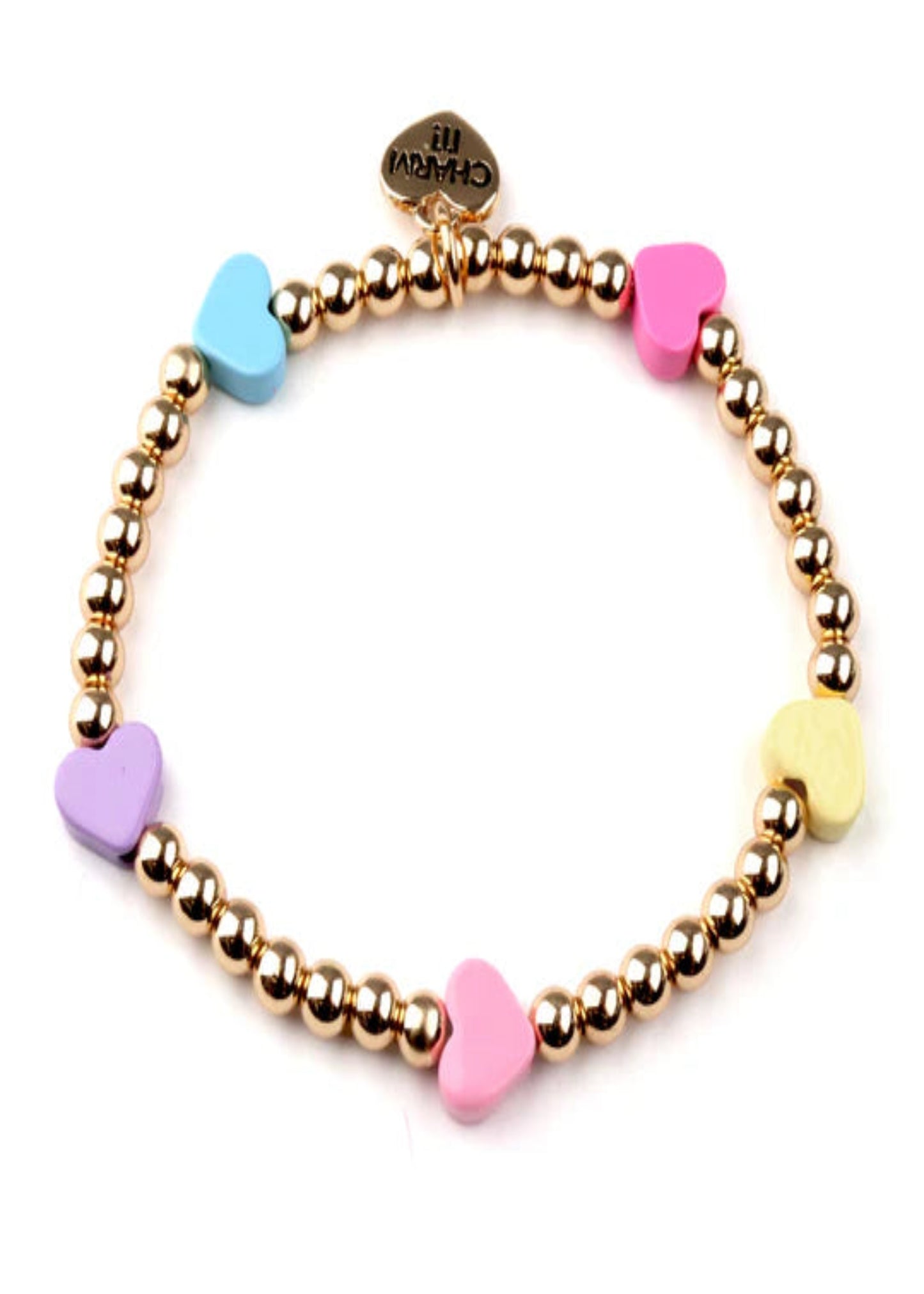 PASTEL MULTI HEART BEAD BRACELET