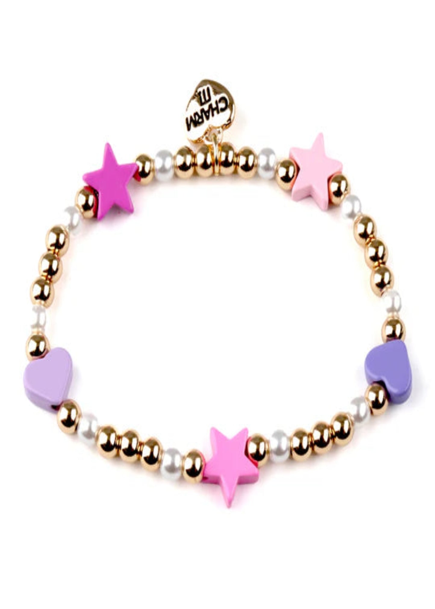 MULTI HEART AND STAR BEAD BRACELET