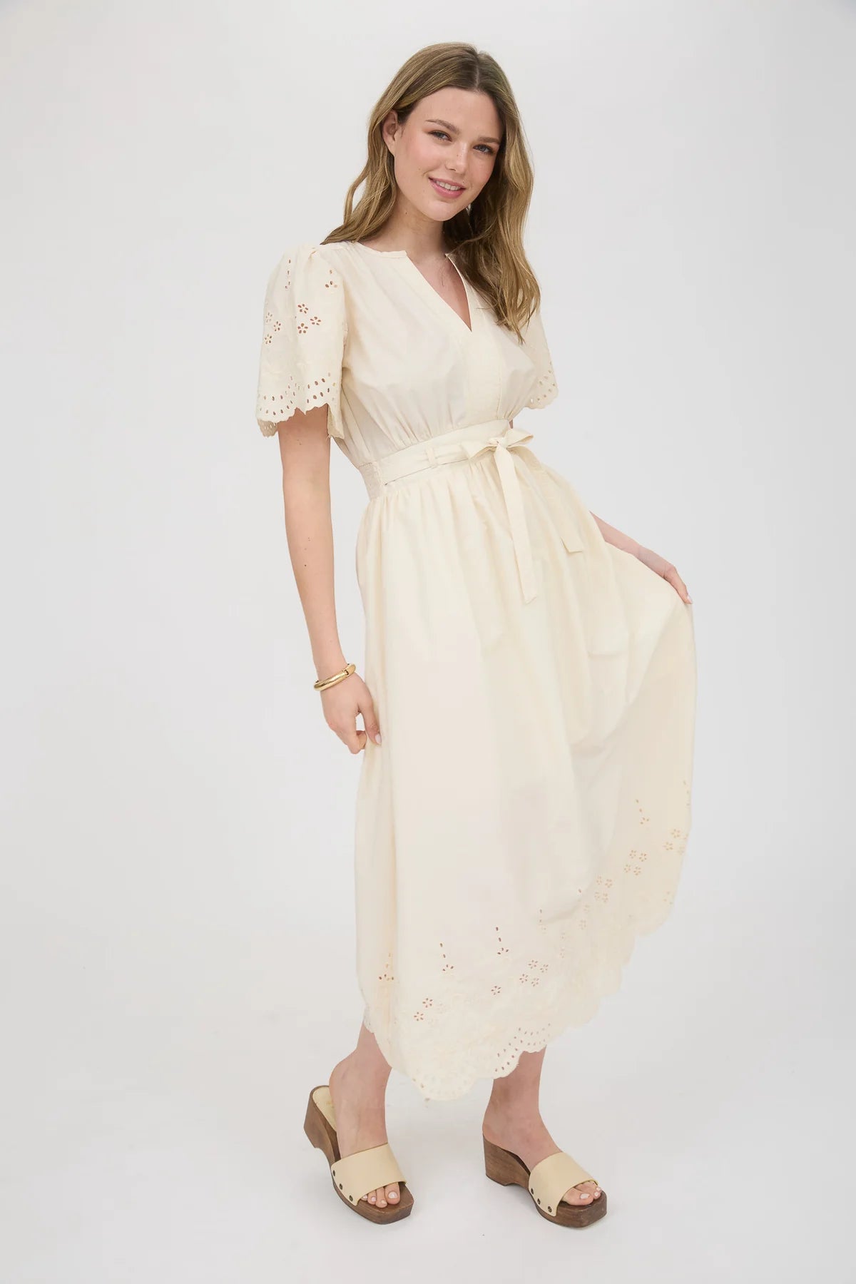 ASHLEY MIDI DRESS: CHAMPAGNE
