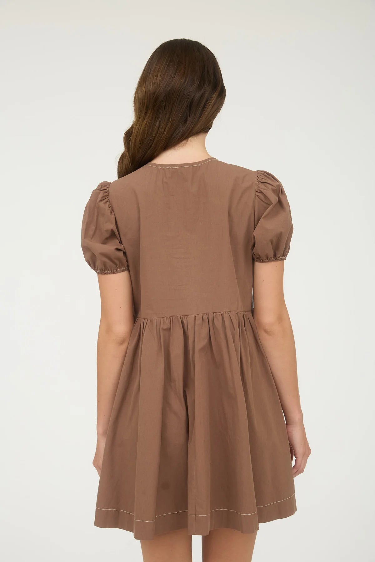 VERONICA MINI DRESS: BROWN
