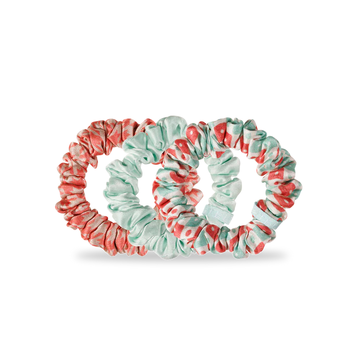 Calming Coral Silk Scrunchies