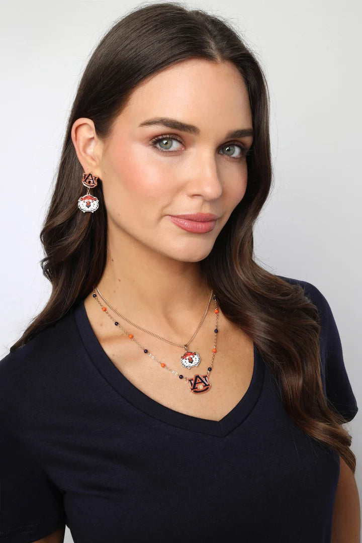 Auburn Tigers Enamel Drop Earrings