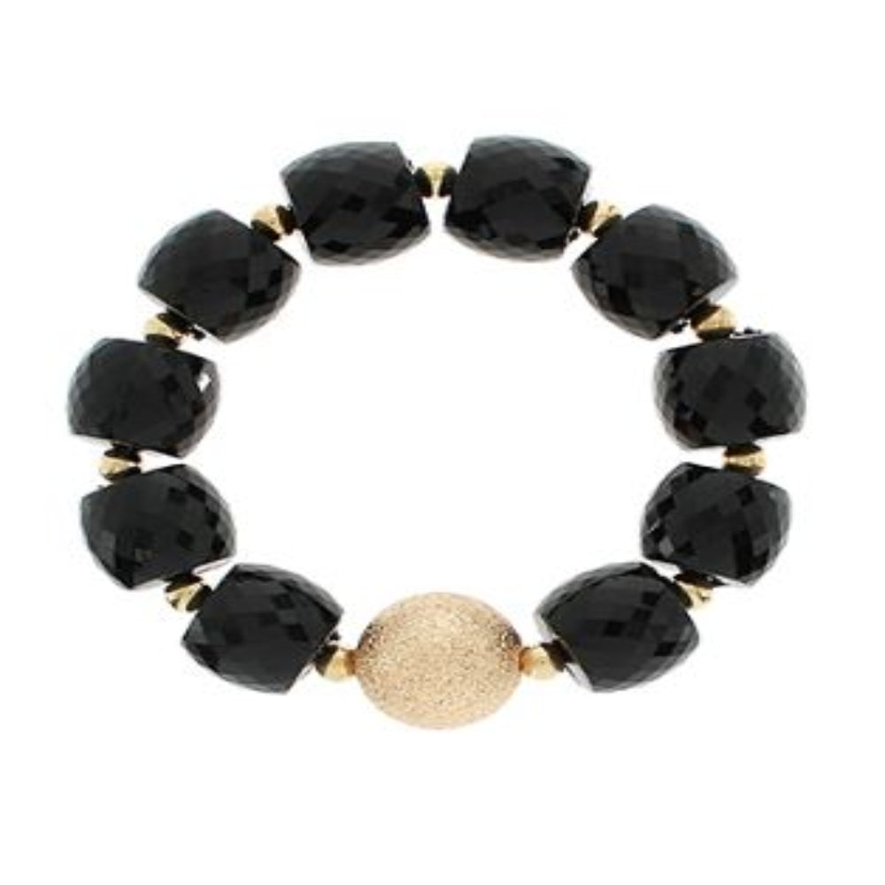 LARGE BEADED BRACELET - BLACK