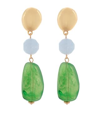 TEARDROP EARRINGS - GREEN/LIGHT BLUE