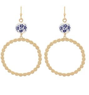 HOOP EARRINGS - GOLD/BLUE