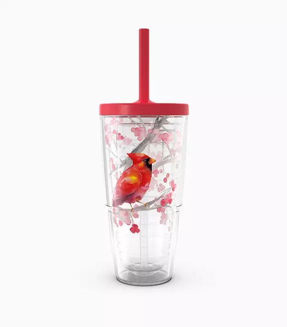 CARDINAL BRANCH - 24 OZ STRAW