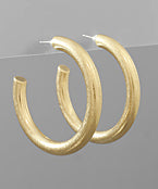 50MM HOLLOW HOOP EARRINGS-WORN GOLD
