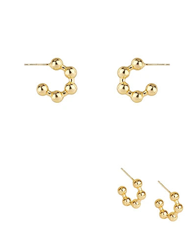 Metal Ball Textured Hoops