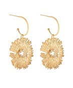 Geometric Flower Dangle Earrings – Gold