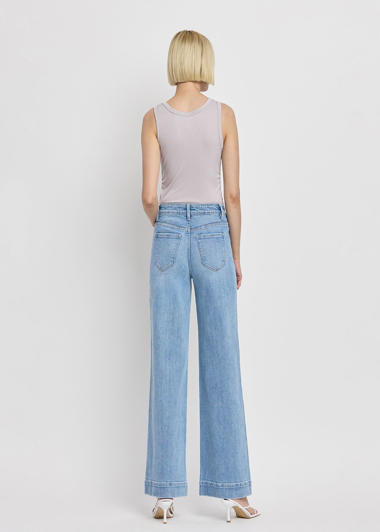 HIGH RISE FRONT PATCH POCKET WIDE TROUSER