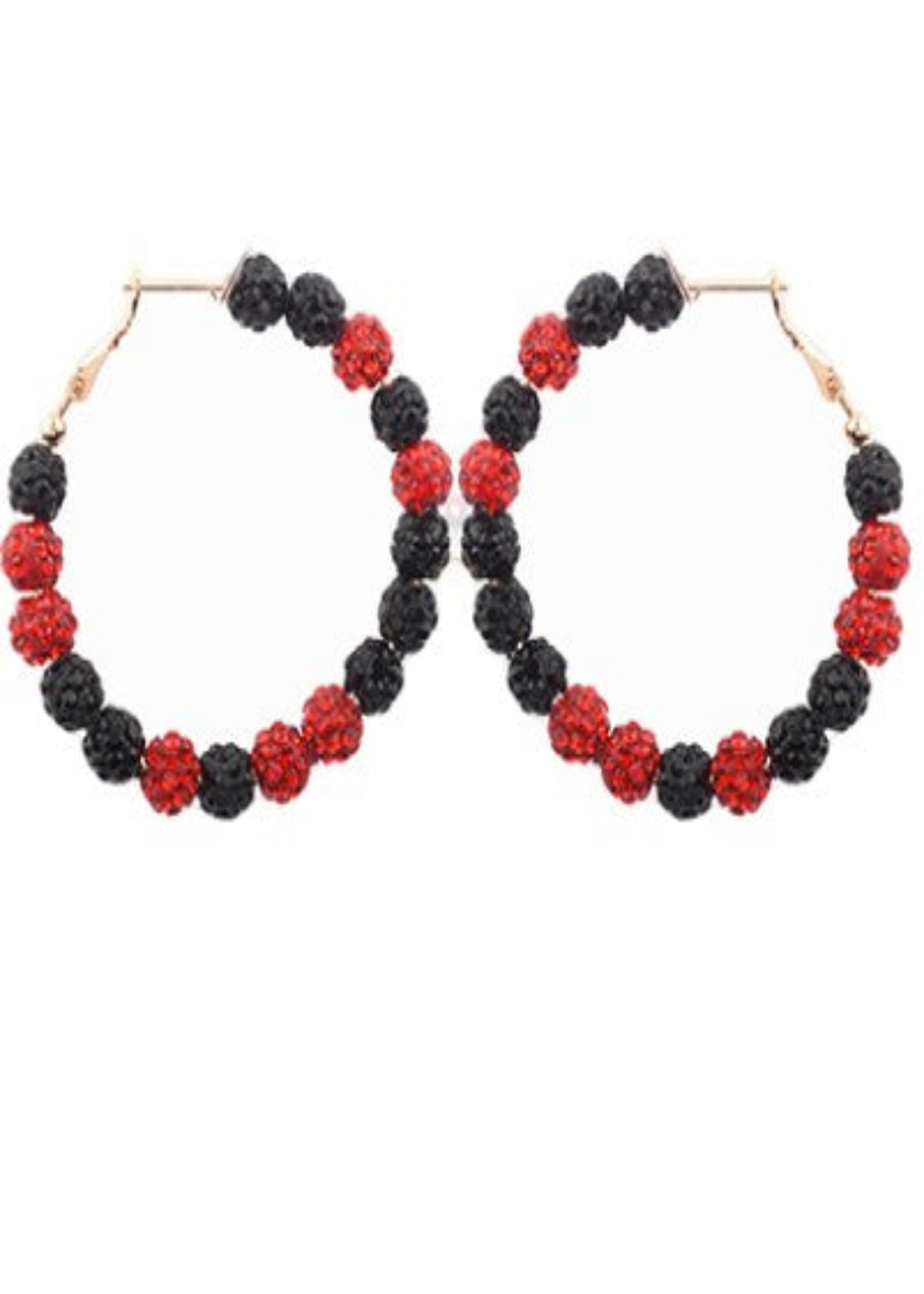 GAME DAY PAVEBALL HOOP EARRINGS