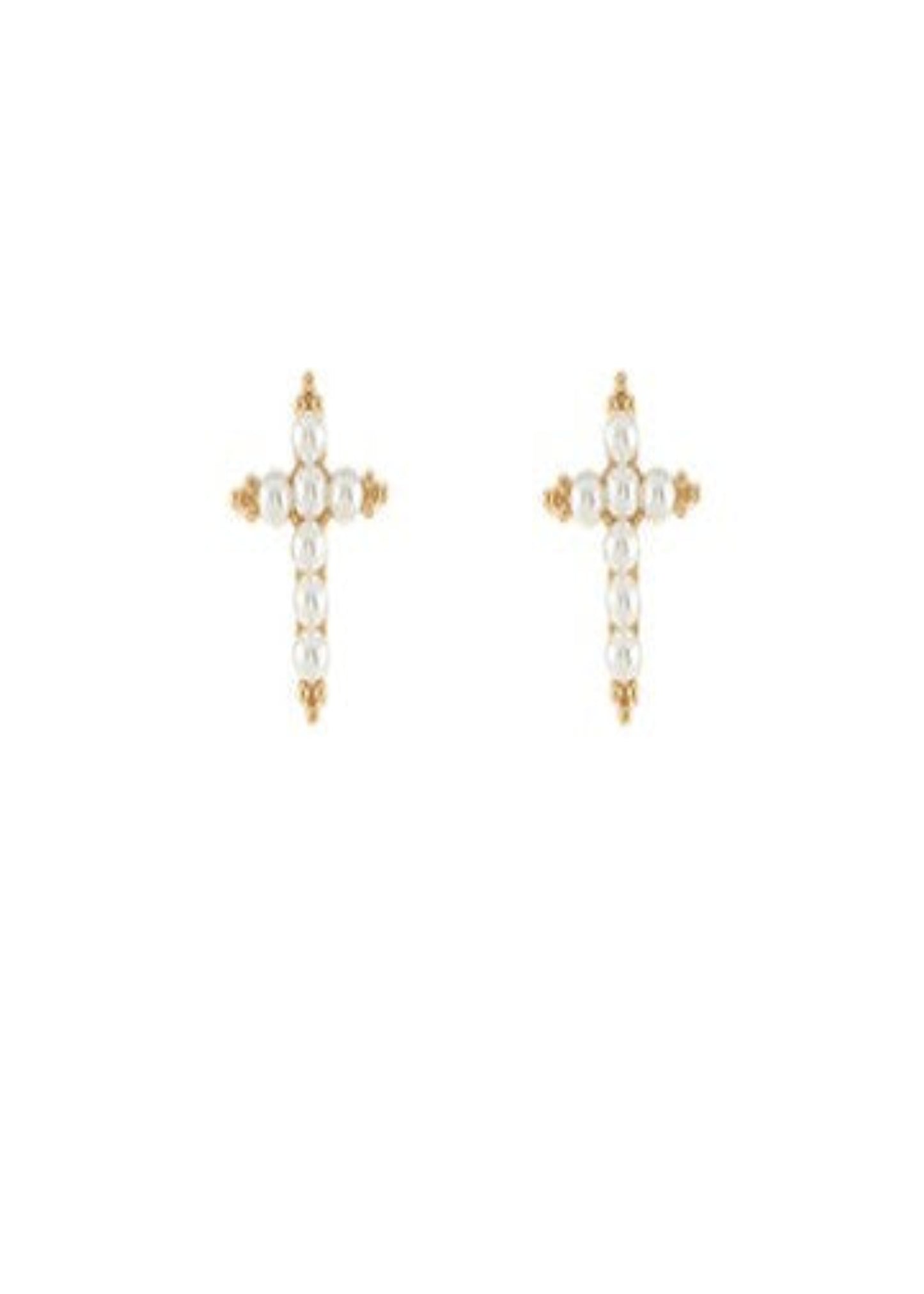 CROSS PEARL EARRINGS