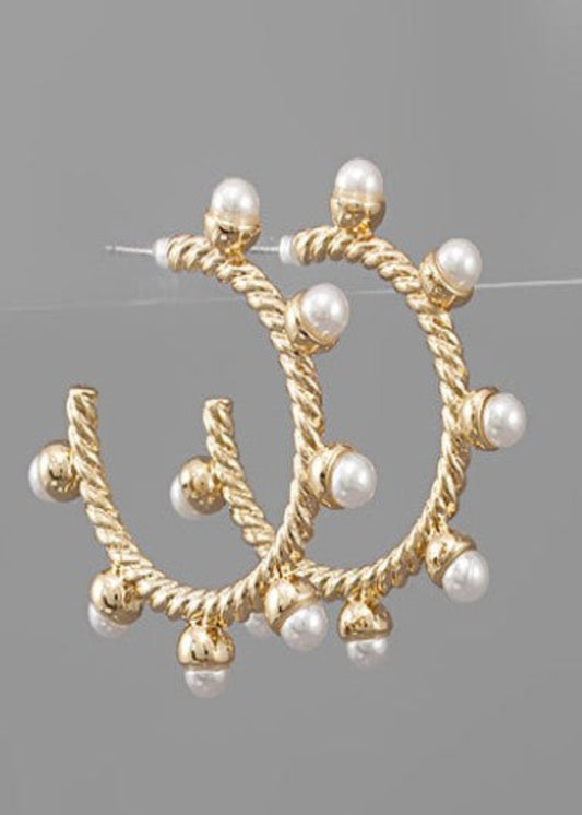 BALL ROPE CIRCLE HOOP EARRINGS