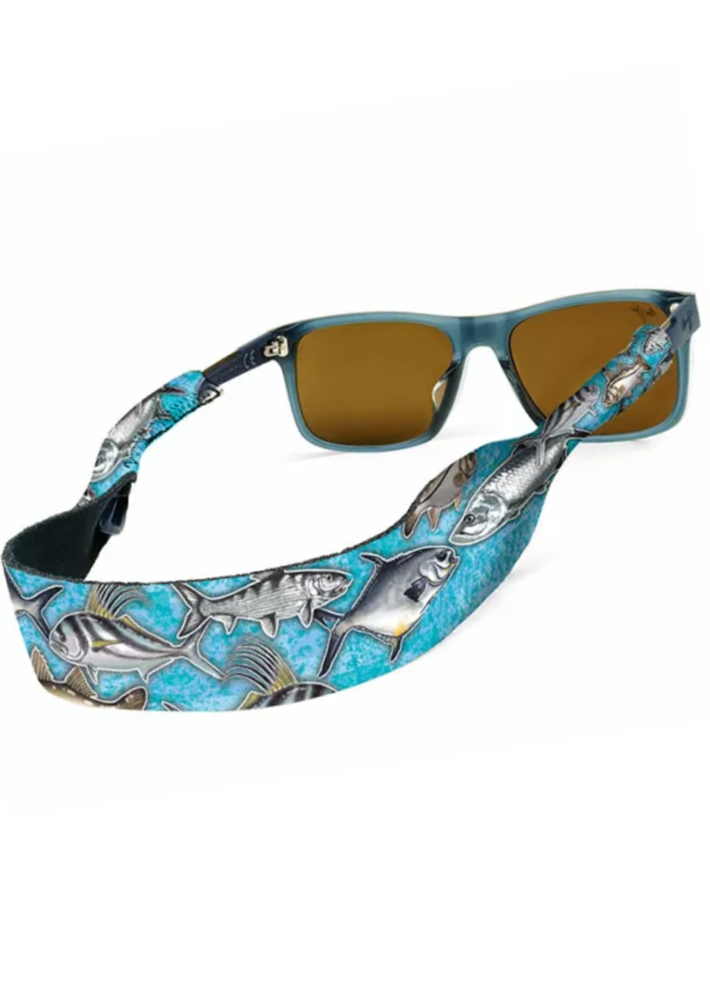 CROAKIES-FISHING PRINT FLATS AQUA