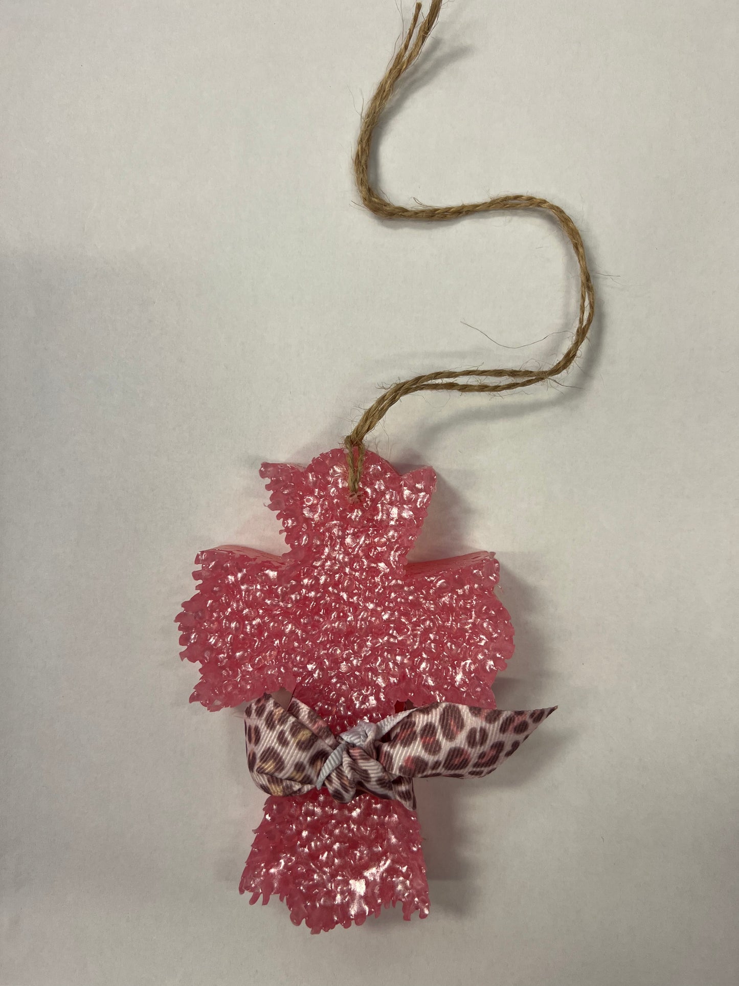 FANCY CROSS WITH RIBBON-SWEET ELEGANCE IN PINK