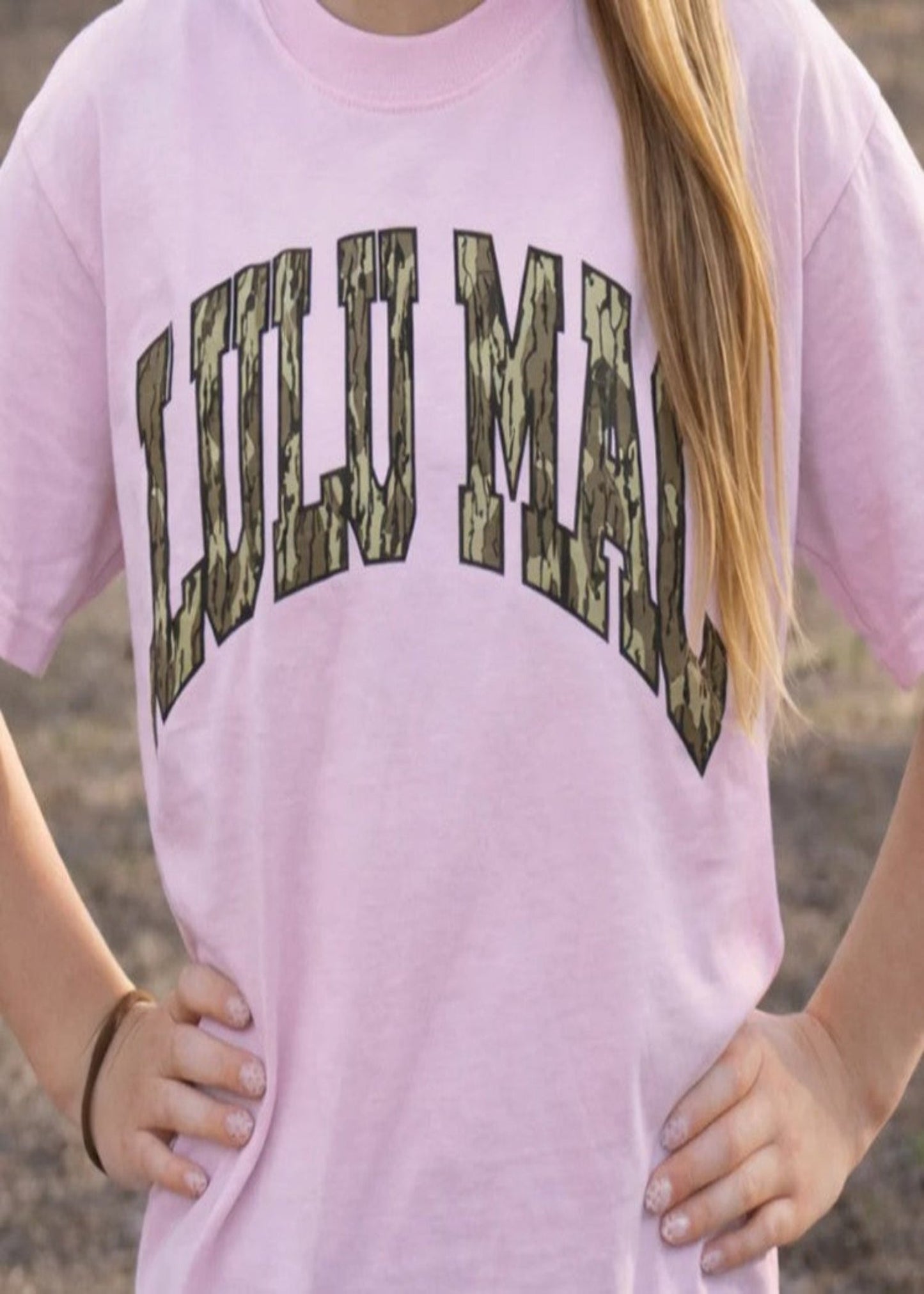 LULU MAC YOUTH MOSSY OAK TEE - BLOSSOM