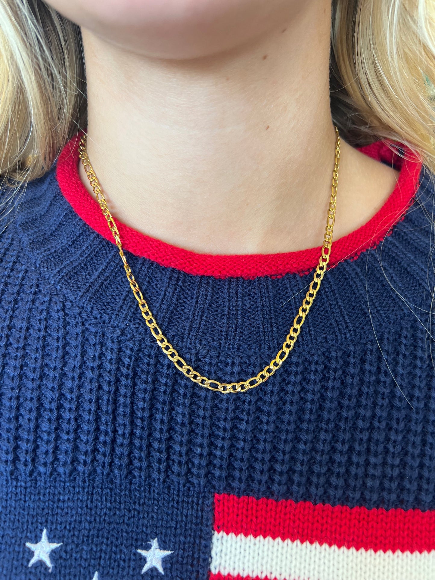FIGARO CHAIN NECKLACE-18" : 4MM