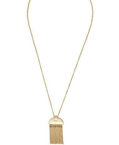 WEDGE AND TASSEL PENDANT NECKLACE