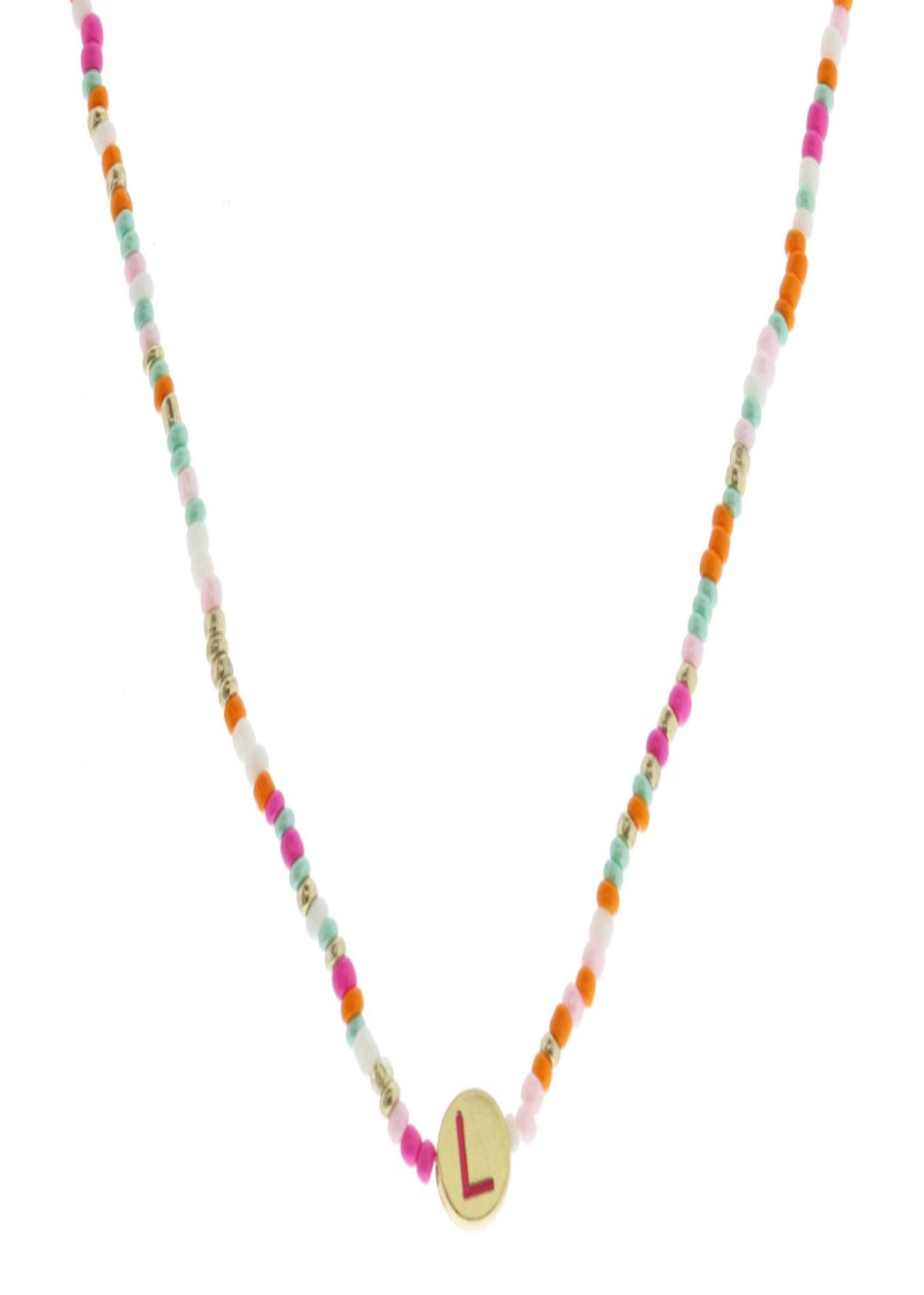 KIDS MULTI BEAD INITIAL NECK-L