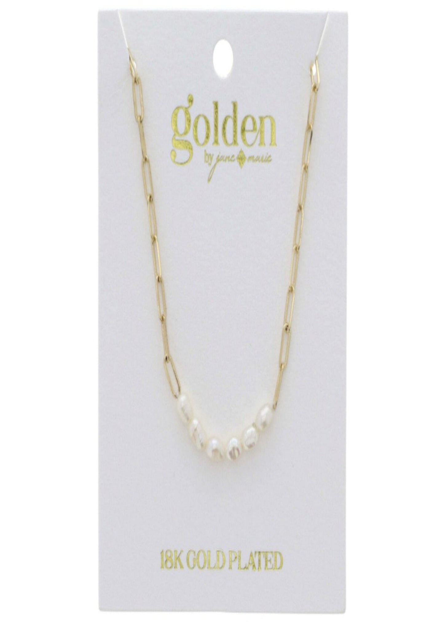 18K GOLD PLATED PAERCLIP CHAIN AND NATURAL PEARL