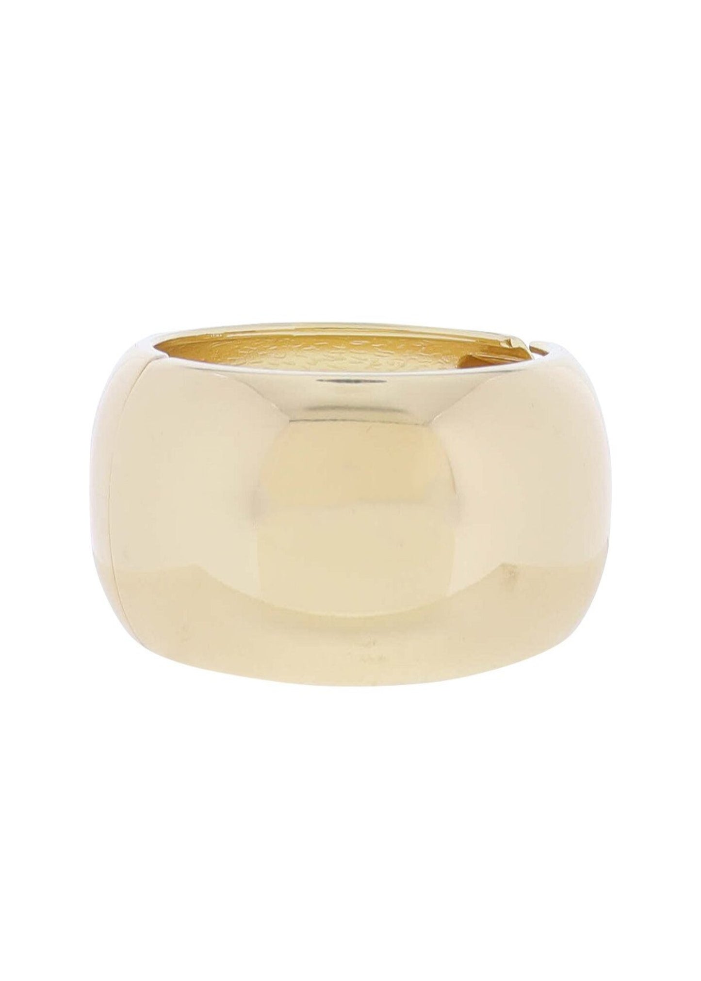 Shiny Gold Bangle Bracelet with Hinge Closure