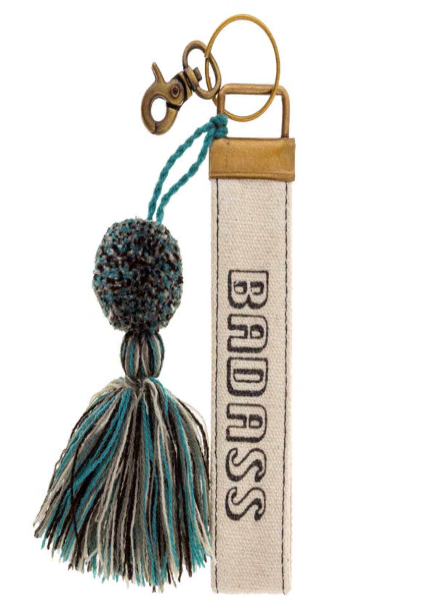 CANVAS TASSEL KEY CHAIN- BADASS