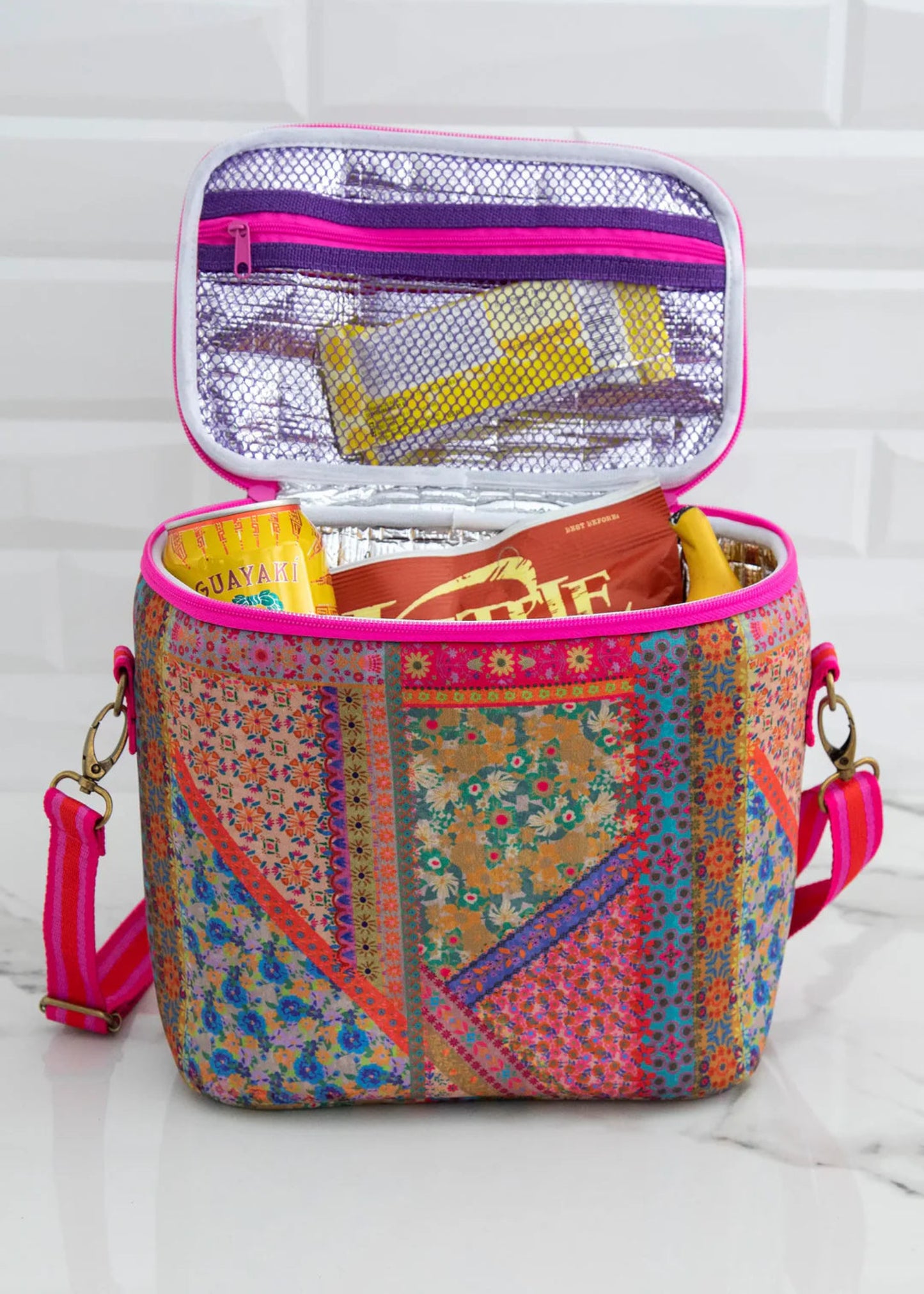ON THE GO LUNCH TOTE: FOLK FLOWER PATCHWORK