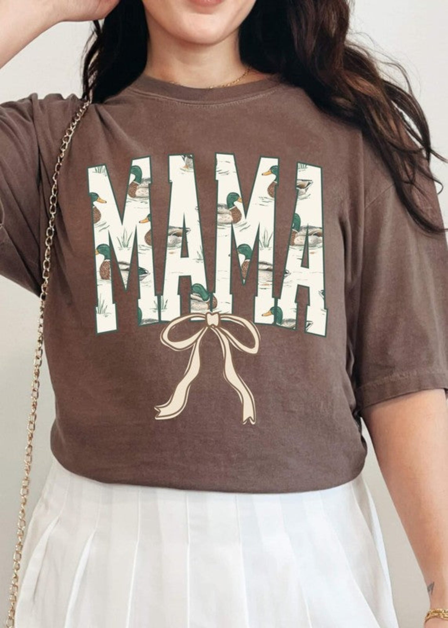 DUCK RIBBON MAMA TSHIRT - ESPRESSO