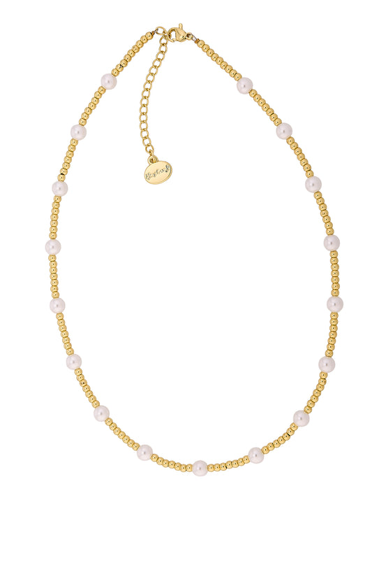 3 MM GOLD BALL W 4 MM SHELL PEARL