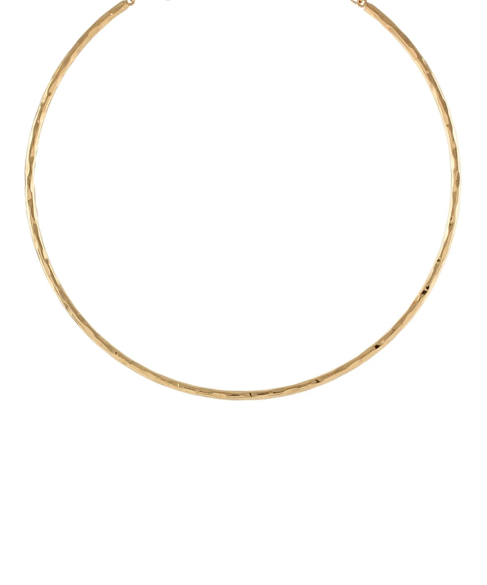 TEXTURED METAL CHOKER - GOLD