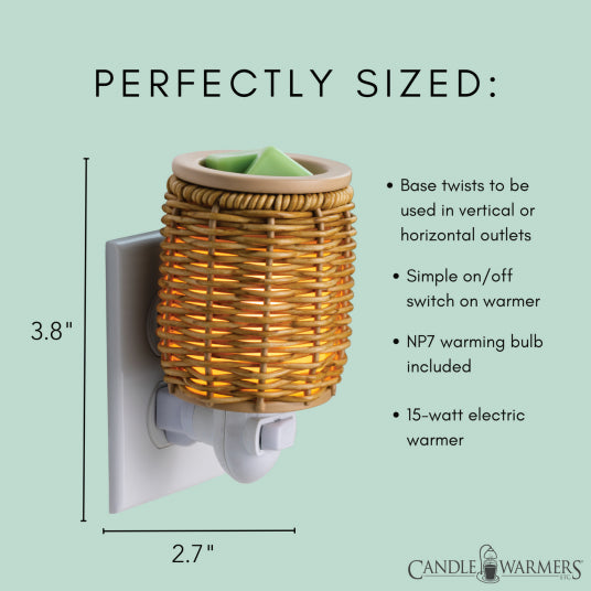 Pluggable Fragrance Warmer Wicker Lantern