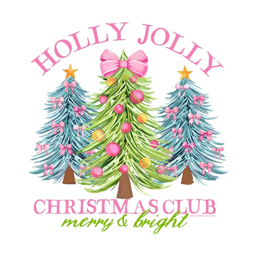 SC Soft Holly Jolly Christmas Club Front Print - White