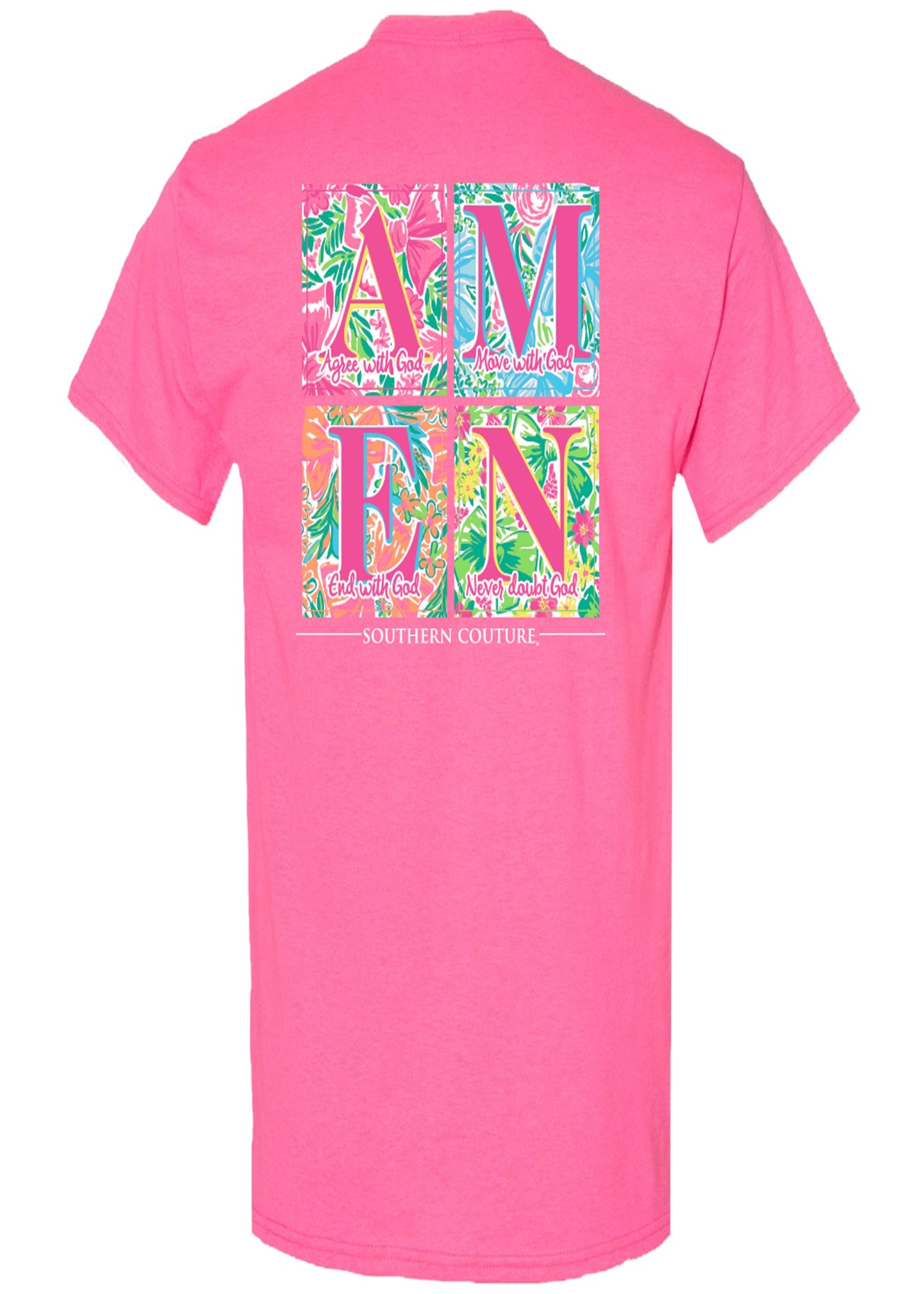 Classic Pattern Square Amen - Safety Pink