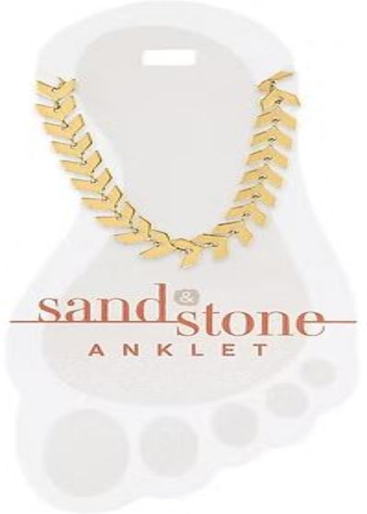 GOLD CHEVRON CHAIN SAND & STONE ANKLET