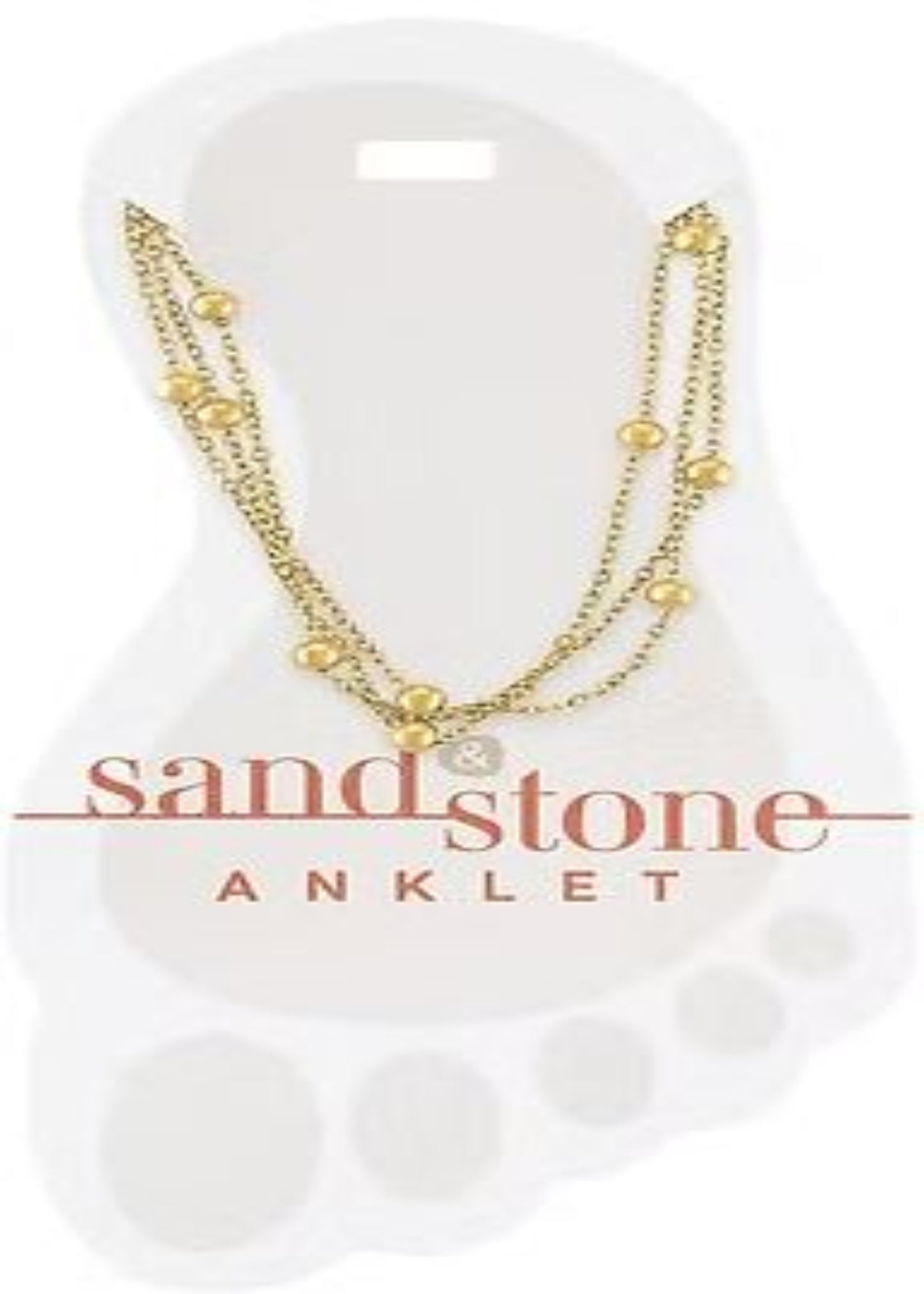 GOLD MULTI-STRAND SAND & STONE ANKLET