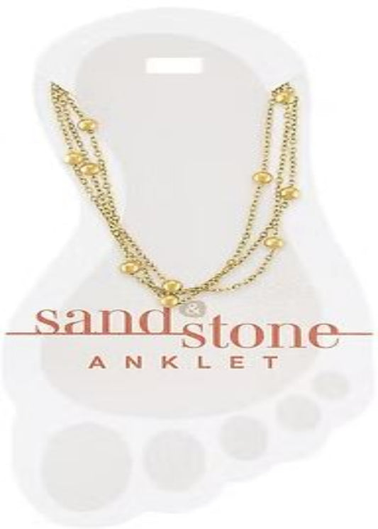 GOLD MULTI-STRAND SAND & STONE ANKLET
