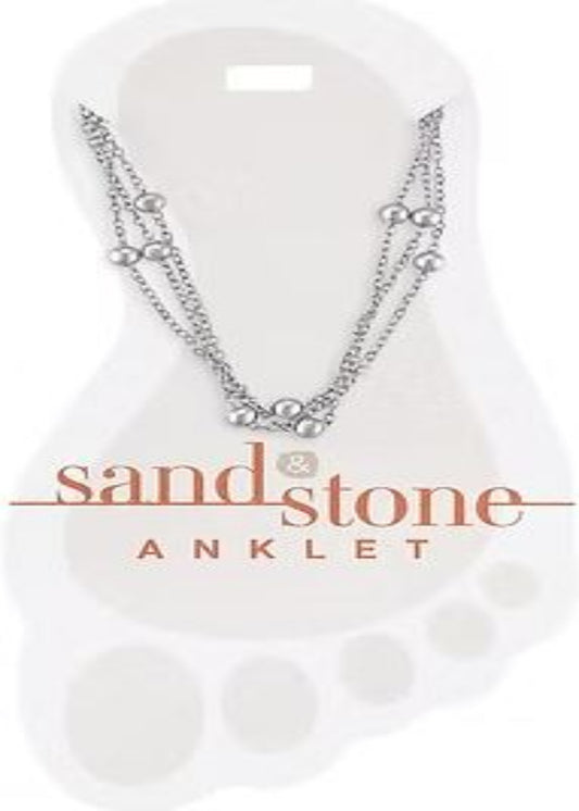 SILVER MULTI-STRAND SAND & STONE ANKLET