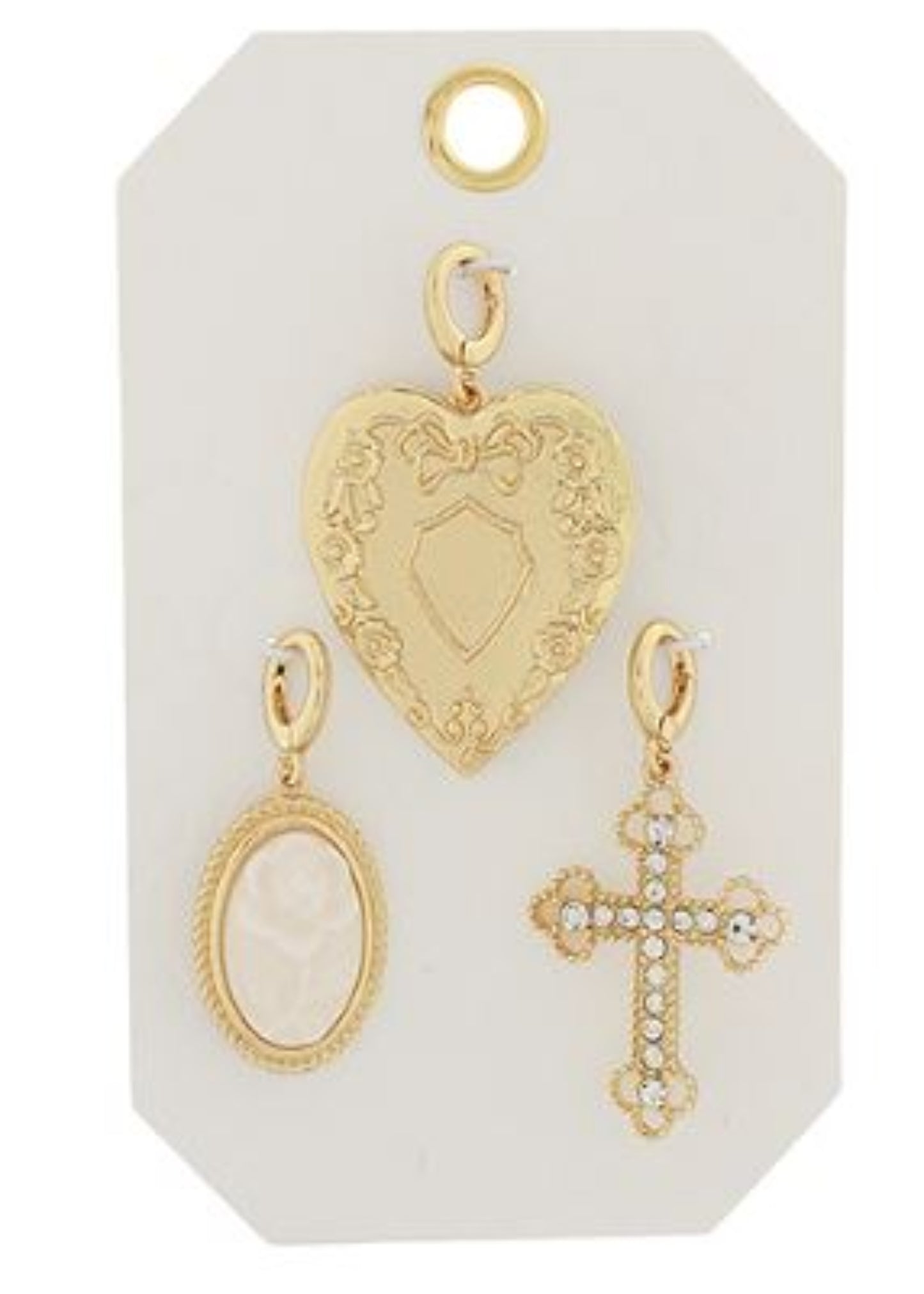 THREE CHARMS - GOLD/CLEAR