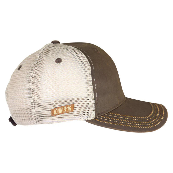 CROSS AND SHIELD CAP - BROWN