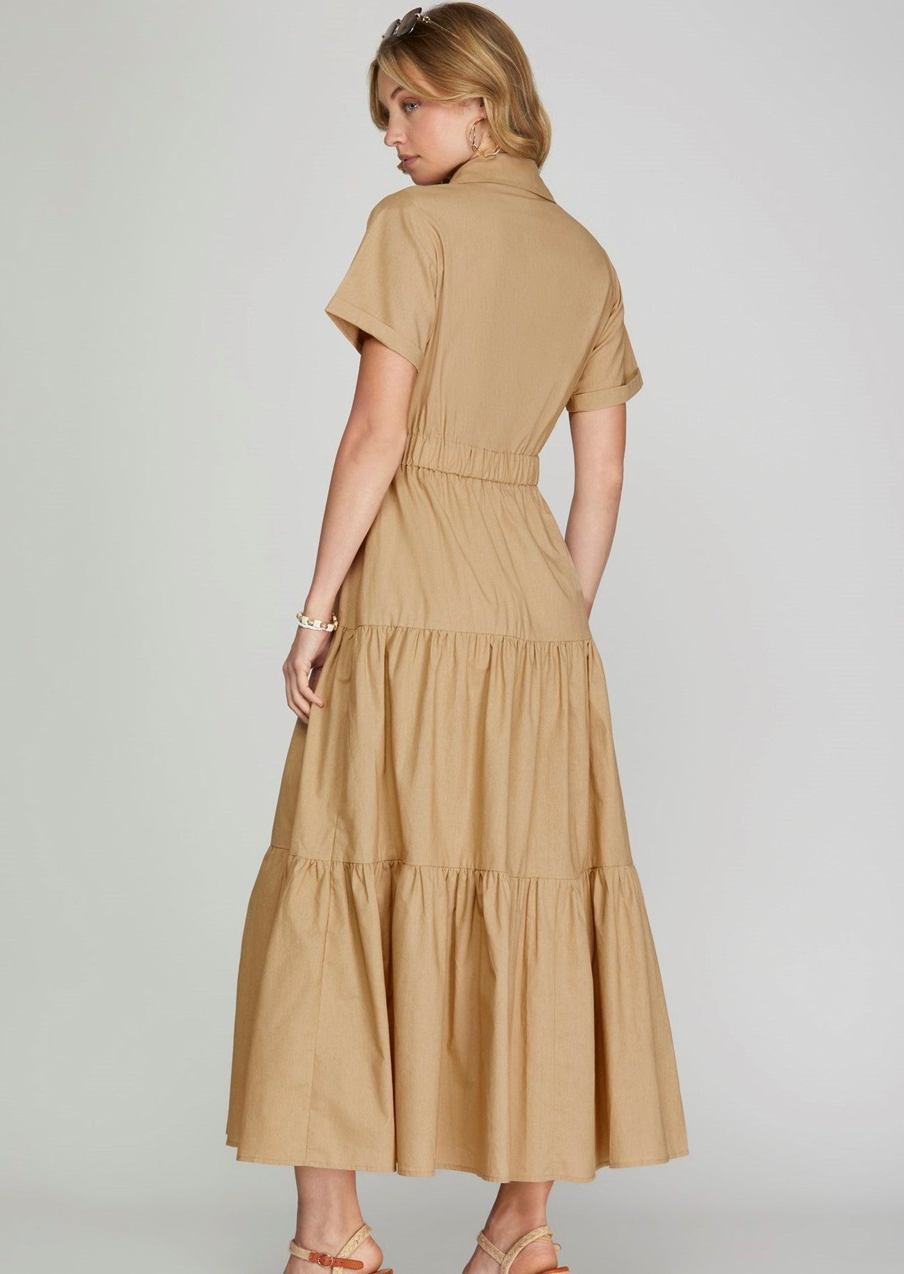 SUSIE WOVEN MAXI DRESS- TAUPE