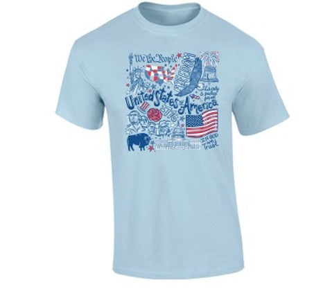 USA Icons Tee-Chambray