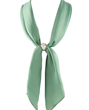 ACCENTED LONG PEARL SCARF CHOKER - MINT