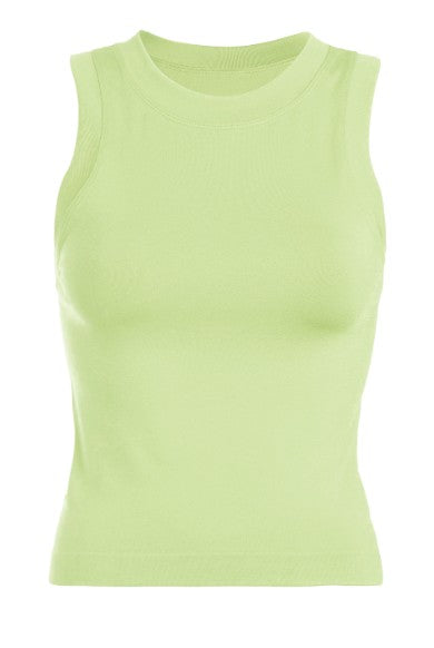 SMOOTH THICK BANDED TANK-BUTTERFLY GREEN : ONE SIZE