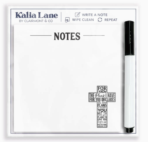 4x4 Clear Reminder Kalia Lane-For I Know the Plans Cross