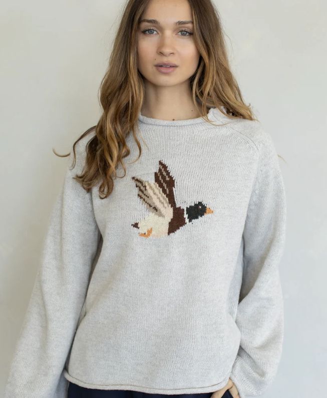 Maryn Duck Sweater-Heather Oat