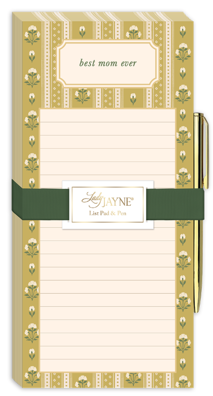 MAGNETIC LIST PAD-MUSTARD STRIPE