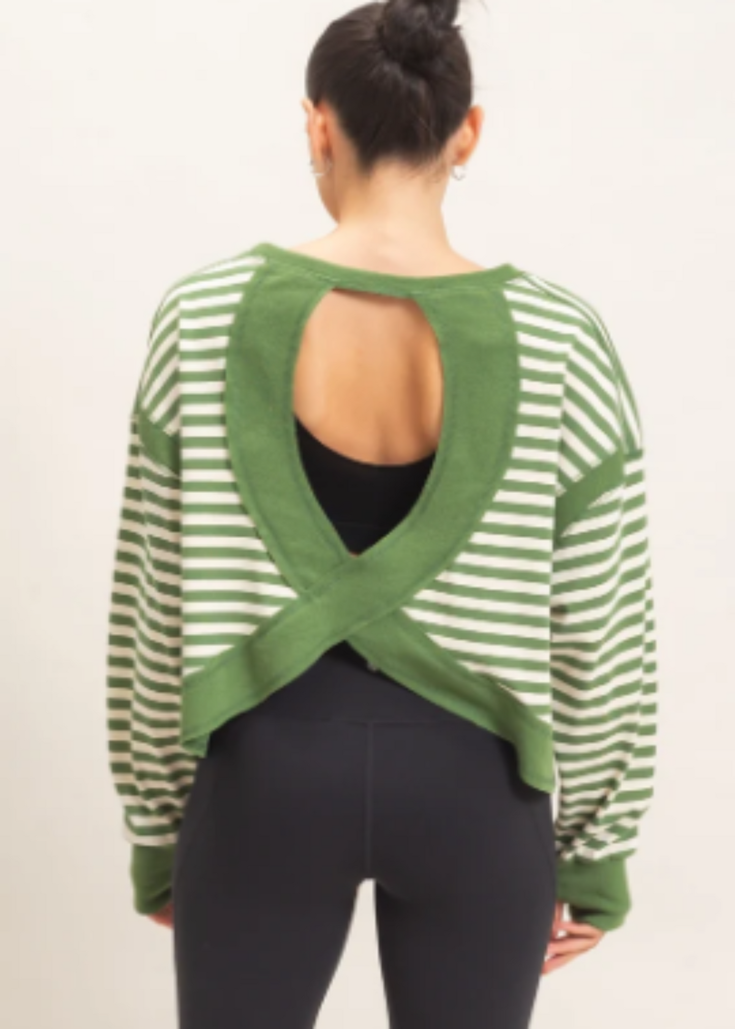 STRIPED NALA TOP - GREEN