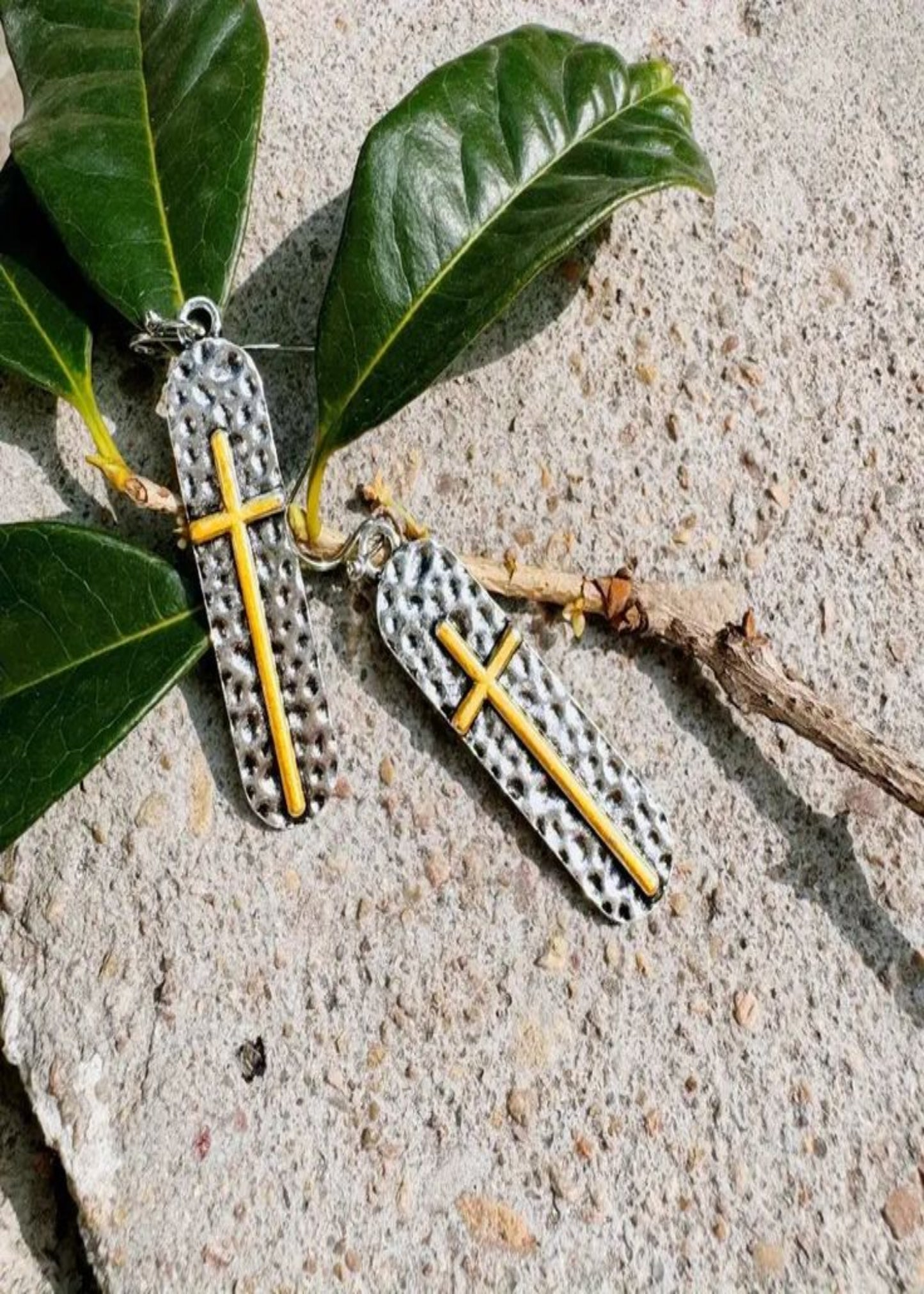 Boho Hammer Cross Earrings